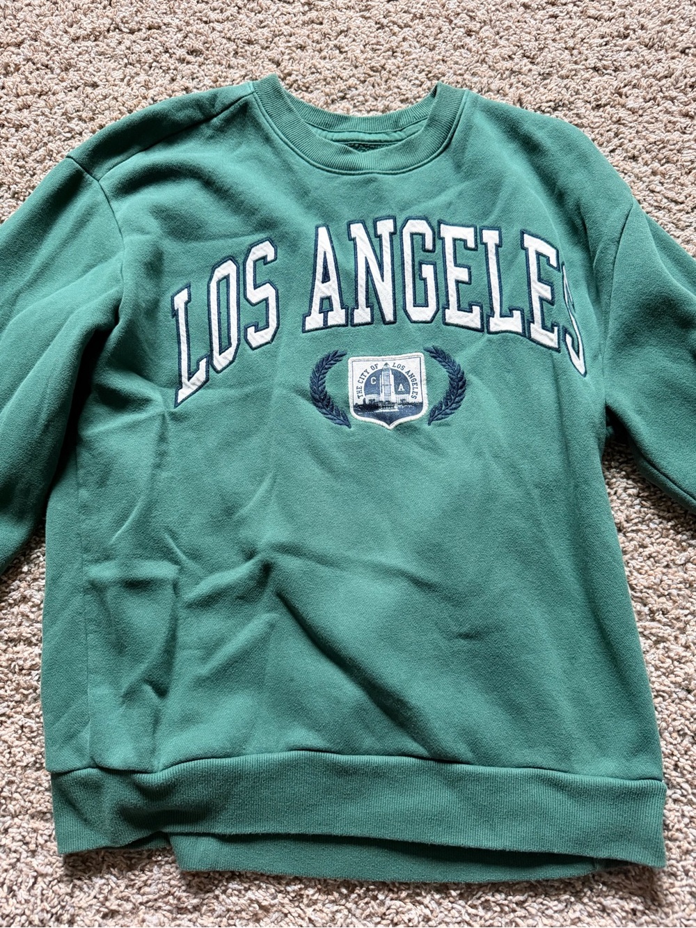 Hollister Emerald Green Los Angeles Crewneck Sweatshirt - Men